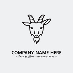 Head of goat illustration black and white for logo company vector image
