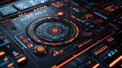 Obraz premium Futuristic Tech Interface Control Panel