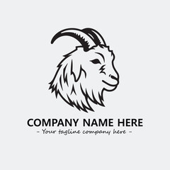 Head of goat illustration black and white for logo company vector image

