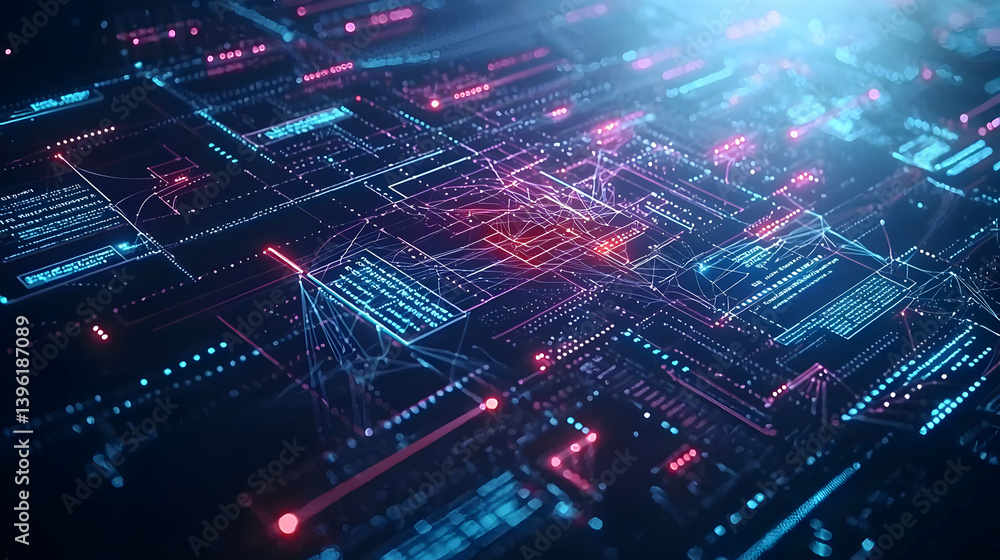 Poster abstract digital network visualization