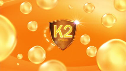 K2 Vitamin Shield Orange Background