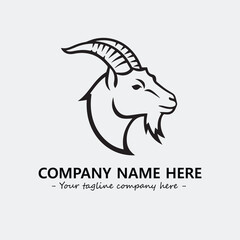 Head of goat illustration black and white for logo company vector image

