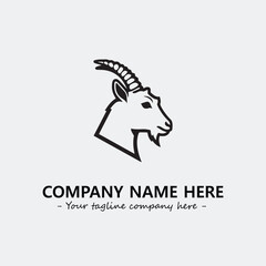 Head of goat illustration black and white for logo company vector image

