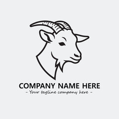 Head of goat illustration black and white for logo company vector image
