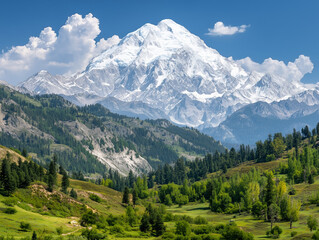 Nanga parbat, ninth highest mountain in the world, dominating the landscape with majestic scenery