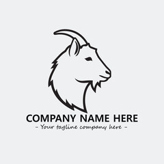 Head of goat illustration black and white for logo company vector image
