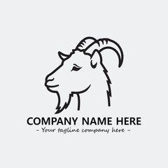 Head of goat illustration black and white for logo company vector image
