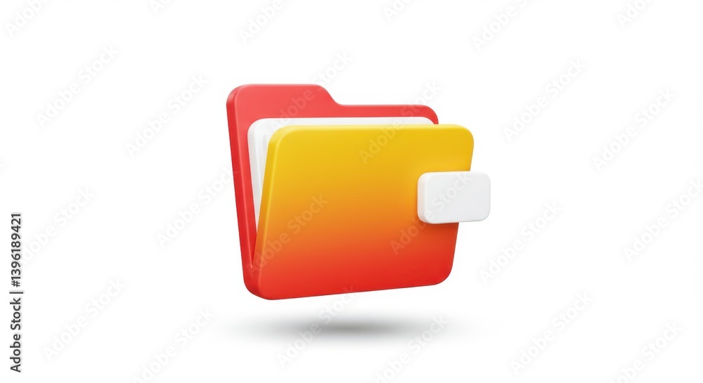 Poster a vibrant folder icon with red and yellow color gradient