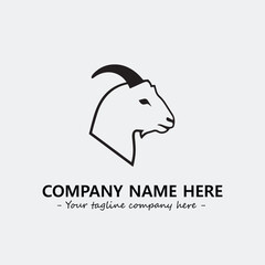 Head of goat illustration black and white for logo company vector image
