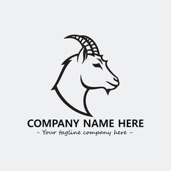 Head of goat illustration black and white for logo company vector image
