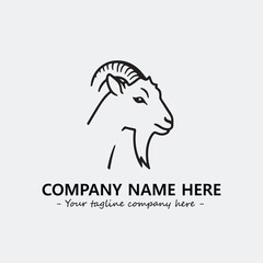 Head of goat illustration black and white for logo company vector image
