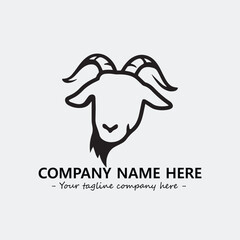 Head of goat illustration black and white for logo company vector image

