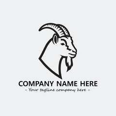 Head of goat illustration black and white for logo company vector image

