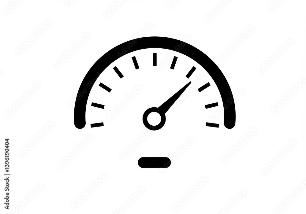 Poster a speedometer icon showing moderate level in vector style