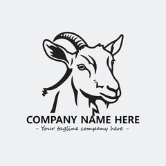 Head of goat illustration black and white for logo company vector image
