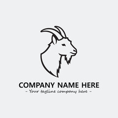 Head of goat illustration black and white for logo company vector image
