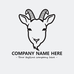 Head of goat illustration black and white for logo company vector image

