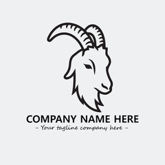 Head of goat illustration black and white for logo company vector image
