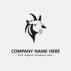 Head of goat illustration black and white for logo company vector image

