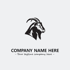 Head of goat illustration black and white for logo company vector image
