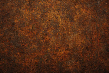Textura de metal enferrujado com fundo de pátina alaranjada e marrom para projetos de design.

