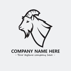 Head of goat illustration black and white for logo company vector image
