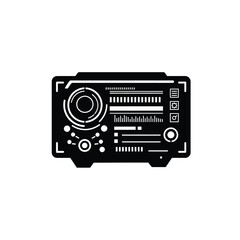 Futuristic Black And White Hud Interface Display Concept For Technology And Scifi Visuals