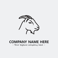 Head of goat illustration black and white for logo company vector image

