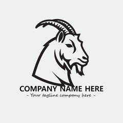 Head of goat illustration black and white for logo company vector image
