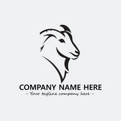 Head of goat illustration black and white for logo company vector image
