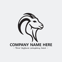 Head of goat illustration black and white for logo company vector image
