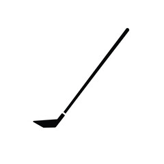 Simple Black Silhouette Of A Hockey Stick For Winter Sports Design