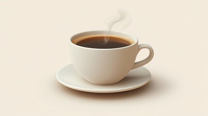 Obraz premium A steaming cup of coffee on a saucer perfect for morning routines and cozy moments