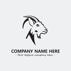 Head of goat illustration black and white for logo company vector image
