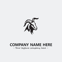 Head of goat illustration black and white for logo company vector image
