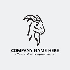Head of goat illustration black and white for logo company vector image
