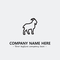Head of goat illustration black and white for logo company vector image
