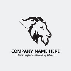 Head of goat illustration black and white for logo company vector image
