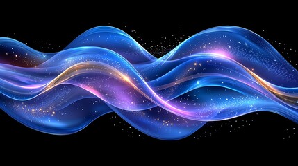 Glowing Blue Wave Abstract Background