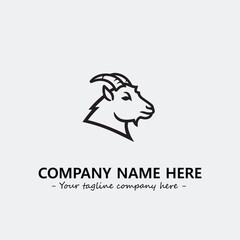Head of goat illustration black and white for logo company vector image
