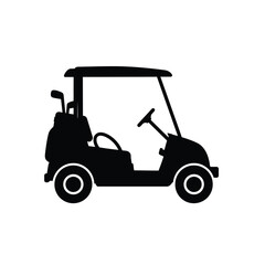 Silhouette Golf Cart Vector Illustration For Sport And Recreation Concepts