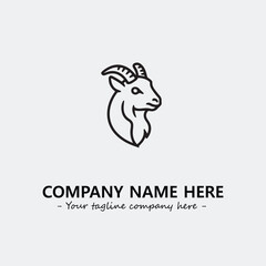 Head of goat illustration black and white for logo company vector image
