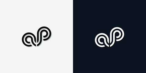 Modern Abstract Initial letter AP logo.