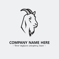 Head of goat illustration black and white for logo company vector image
