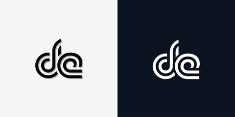 Modern Abstract Initial letter DE logo.