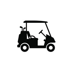 Golf Cart Isolated Vector Illustration Silhouette Vehicle Transportation For Golfing