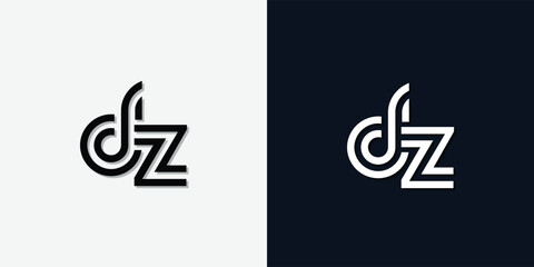 Modern Abstract Initial letter DZ logo.
