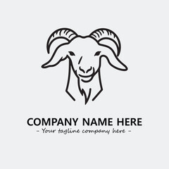 Head of goat illustration black and white for logo company vector image
