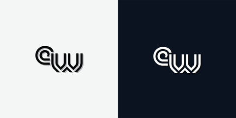 Modern Abstract Initial letter EW logo.