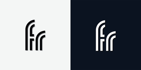 Modern Abstract Initial letter FR logo.